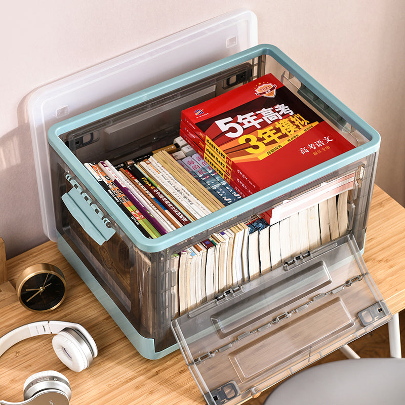 Foldable book Storage box household book storage box transparent Storage box bookcase student dormitory Finishing box