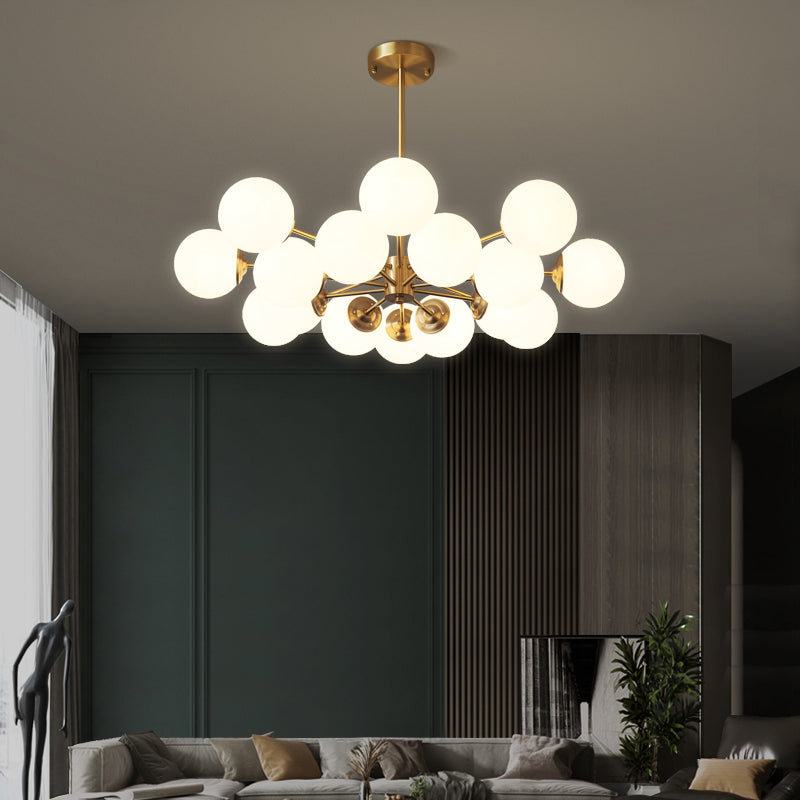 Light luxury Nordic style lamps and lanterns living room lamps All copper bedroom restaurant Lighting Internet celebrity French Magic bean a chandelier Molecular lamp