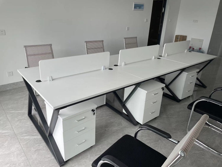 fashion Office desks and chairs combination staff member Simplicity modern Four screen Working position computer staff office furniture