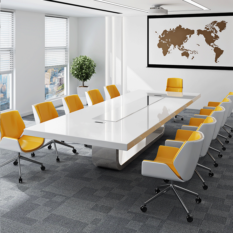 Office furniture  white Baking varnish Conference table Long table Simplicity modern large Office work Tables and chairs square table