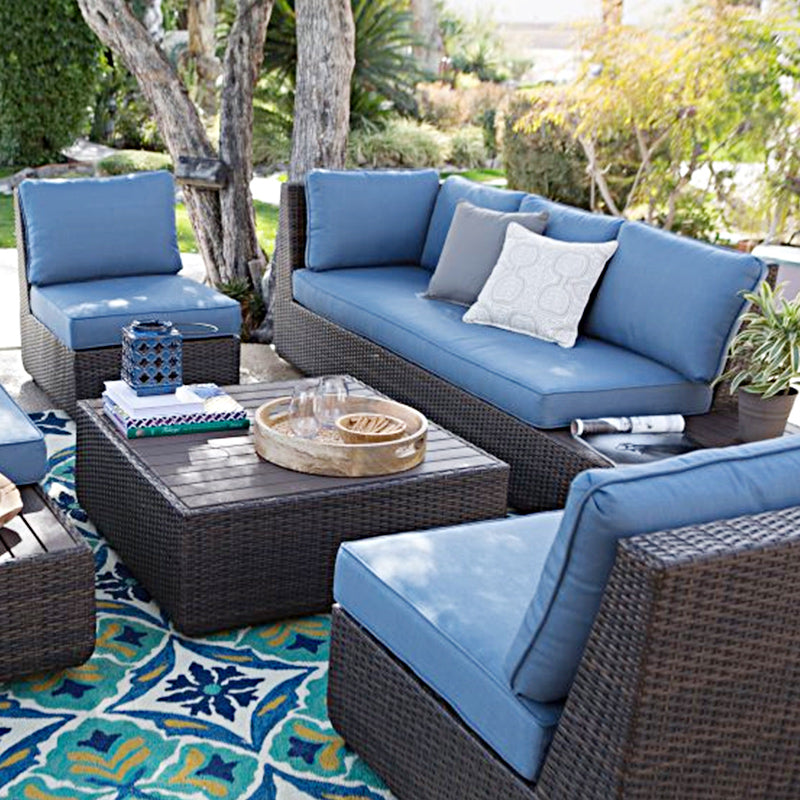 outdoors sofa courtyard Rattan weaving garden hotel Sales Office Sun room balcony outdoor cane chair tea table furniture combination