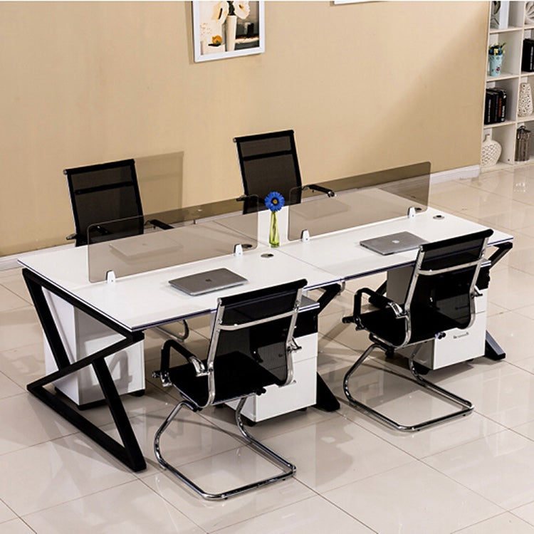 fashion Office desks and chairs combination staff member Simplicity modern Four screen Working position computer staff office furniture