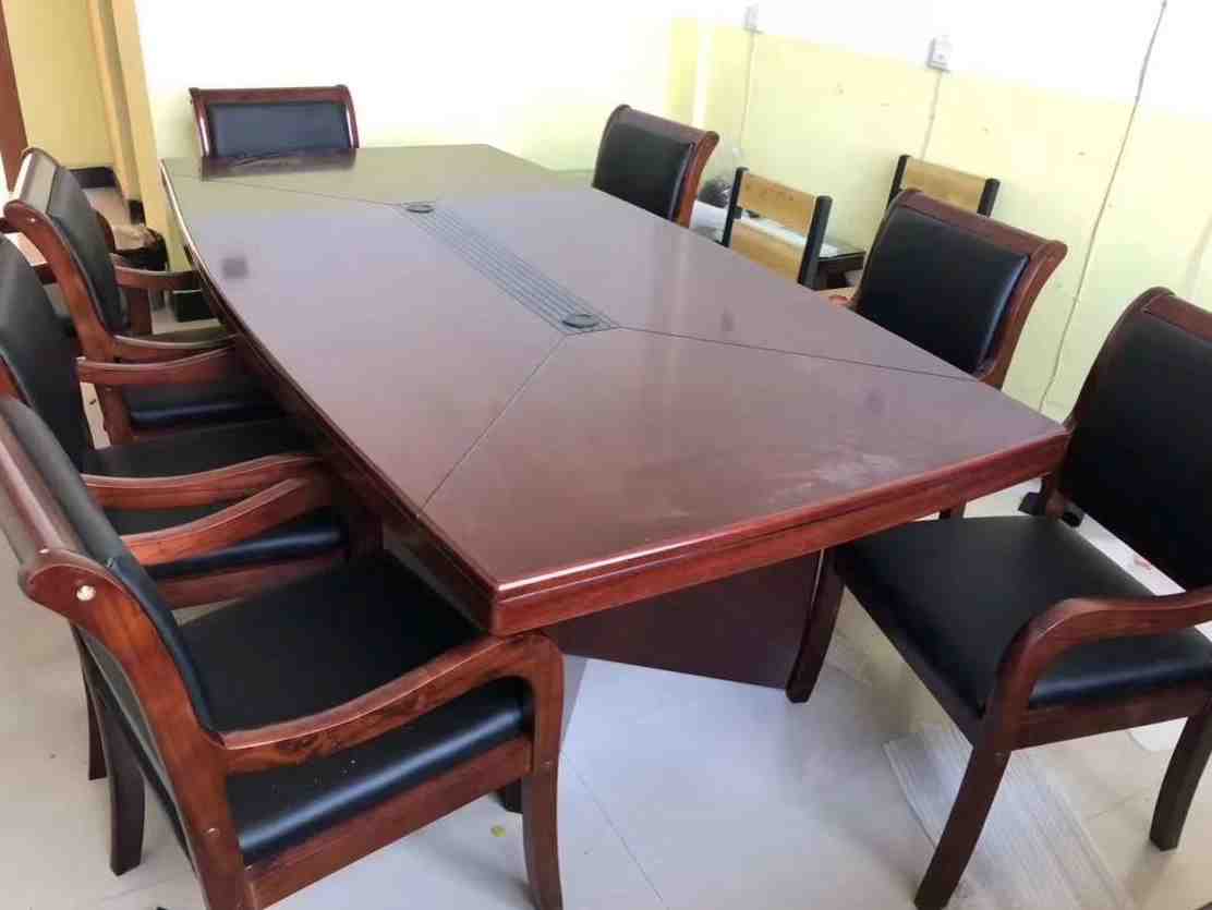 new Office furniture  large Conference table Long table factory Solid wood table paint Conference tables and chairs combination Reception train