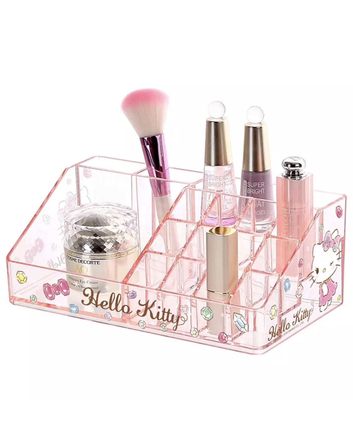 HELLOKITTY transparent Pink plane Cosmetics Lipstick storage box drawer desktop storage box jewelry