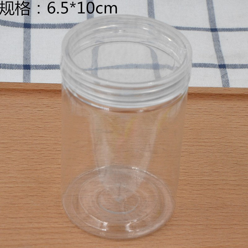 transparent Plastic Cookie Jar Cookies The plastic box   PET Round tank dried food snacks Storage tank 85 * 10cm